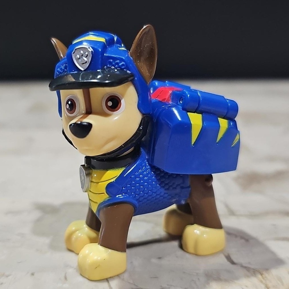 Paw Patrol Mighty Pups Super Paws Chase Action Figure Blue Superhero Toy